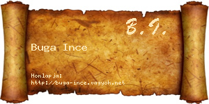 Buga Ince névjegykártya